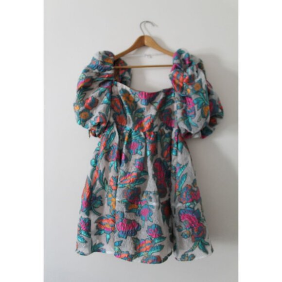 Elliatt Vespera Floral Jacquard Mini Dress Size Small Multi - Picture 4 of 7